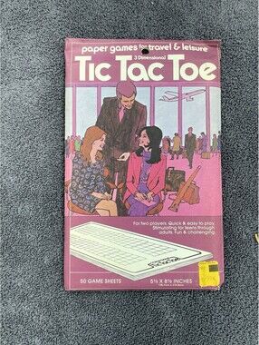 1974 Vintage 3M 3 Dimensional TIC TAC TOE Paper Pad Travel Leisure GTb9